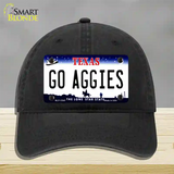 Go Aggies Texas Novelty License Plate Hat Unconstructed Cotton / Black