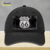 Route 66 Black & White Novelty License Plate Hat Unconstructed Cotton / Black