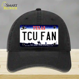 TCU Fan Novelty License Plate Hat Unconstructed Cotton / Black