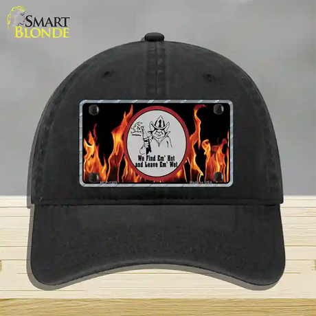 Find Hot Leave Wet Firefighter Novelty License Plate Hat Unconstructed Cotton / Black