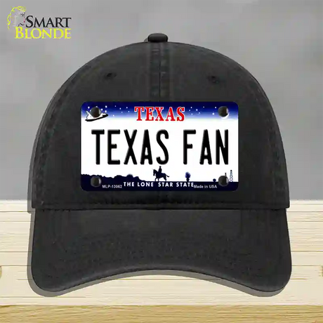 Texas Fan Novelty License Plate Hat Unconstructed Cotton / Black