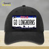 Go Longhorns Novelty License Plate Hat Unconstructed Cotton / Black