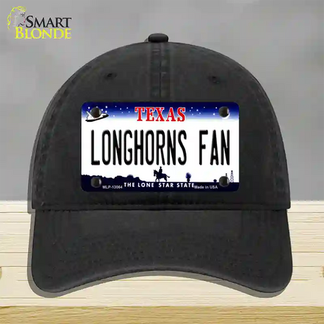 Longhorns Fan Novelty License Plate Hat Unconstructed Cotton / Black