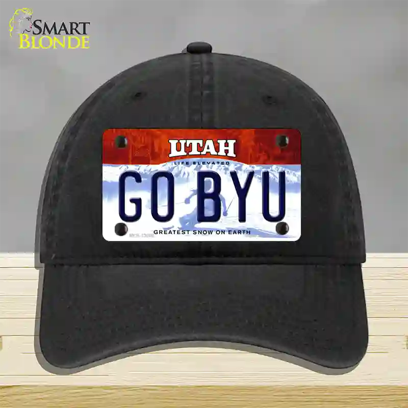 Go BYU Novelty License Plate Hat Unconstructed Cotton / Black