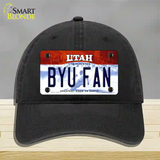 BYU Fan Novelty License Plate Hat Unconstructed Cotton / Black