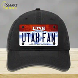 Utah Fan Novelty License Plate Hat Unconstructed Cotton / Black