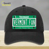 Vermont Fan Novelty License Plate Hat Unconstructed Cotton / Black