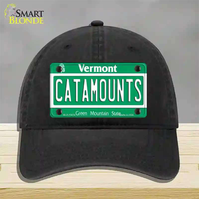 Catamounts Novelty License Plate Hat Unconstructed Cotton / Black