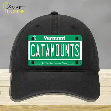 Catamounts Novelty License Plate Hat Unconstructed Cotton / Black