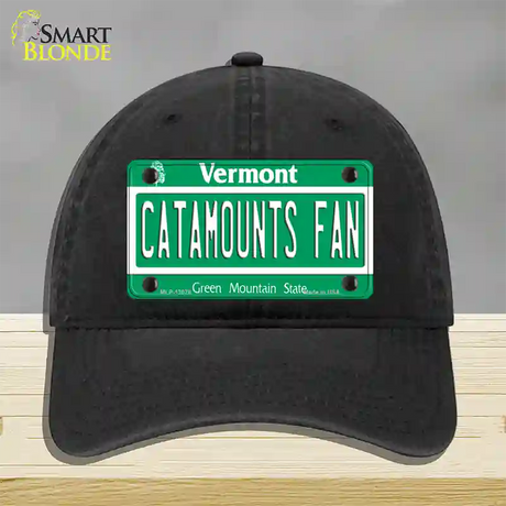 Catamounts Fan Novelty License Plate Hat Unconstructed Cotton / Black