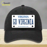 Go Virginia Novelty License Plate Hat Unconstructed Cotton / Black