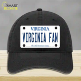 Virginia Fan Novelty License Plate Hat Unconstructed Cotton / Black