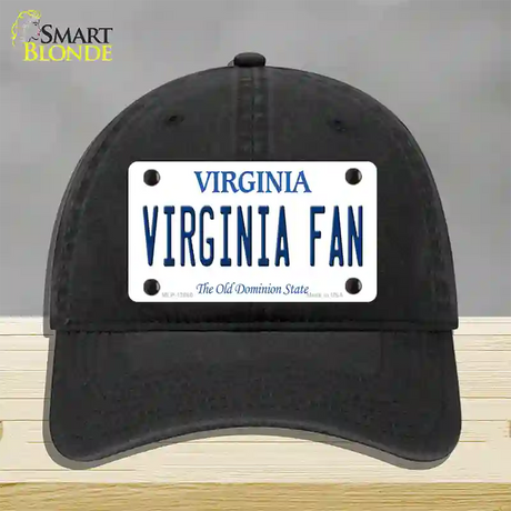 Virginia Fan Novelty License Plate Hat Unconstructed Cotton / Black