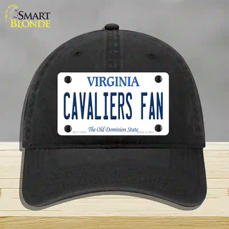 Cavaliers Fan Novelty License Plate Hat Unconstructed Cotton / Black