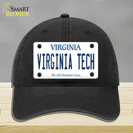 Virginia Tech Novelty License Plate Hat Unconstructed Cotton / Black