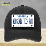 Virginia Tech Fan Novelty License Plate Hat Unconstructed Cotton / Black