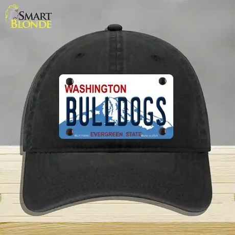 Bulldogs Washington State Novelty License Plate Hat Unconstructed Cotton / Black