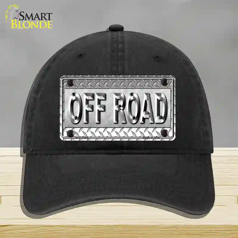 Off Road Novelty License Plate Hat Unconstructed Cotton / Black