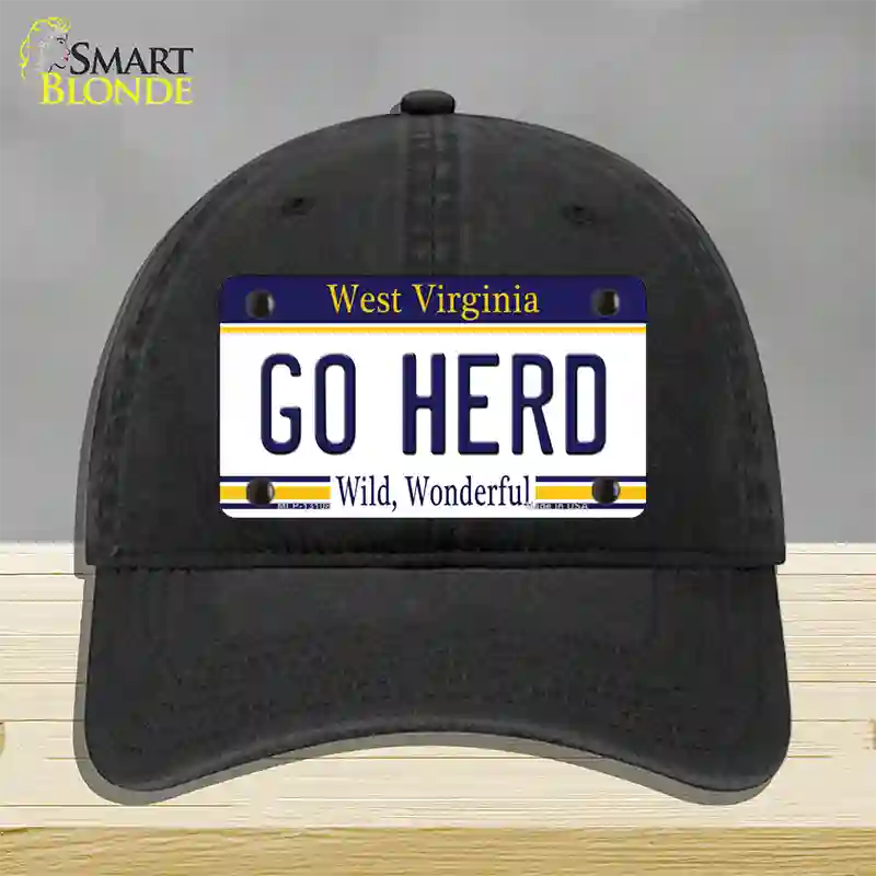 Go Herd Novelty License Plate Hat Unconstructed Cotton / Black