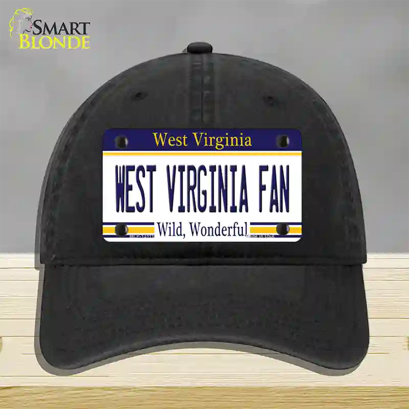 West Virginia Fan Novelty License Plate Hat Unconstructed Cotton / Black