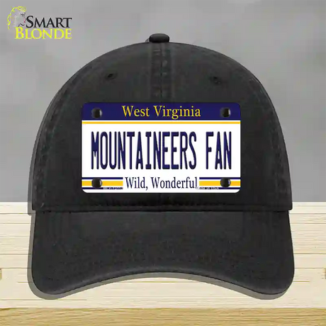 Mountaineers Fan Novelty License Plate Hat Unconstructed Cotton / Black