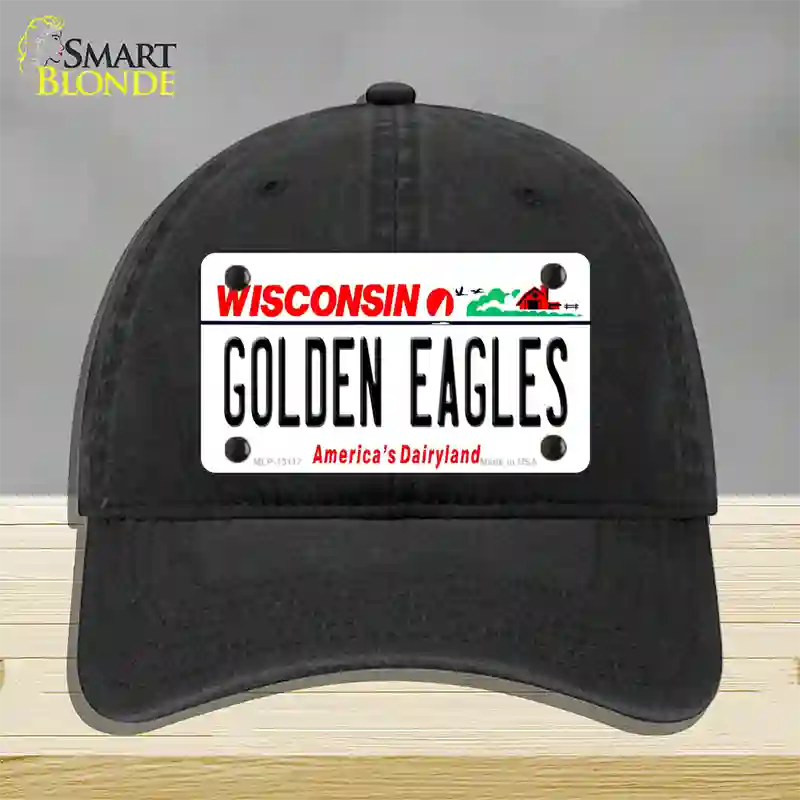 Golden Eagles Novelty License Plate Hat Unconstructed Cotton / Black