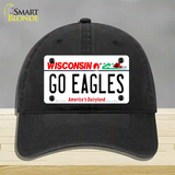 Go Eagles Wisconsin Novelty License Plate Hat Unconstructed Cotton / Black