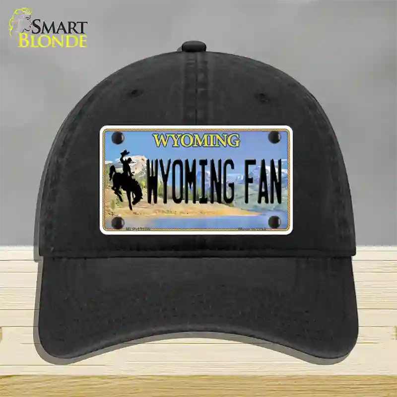 Wyoming Fan Novelty License Plate Hat Unconstructed Cotton / Black