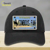 Cowboys Fan Wyoming Novelty License Plate Hat Unconstructed Cotton / Black