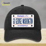 Go George Washington Novelty License Plate Hat Unconstructed Cotton / Black