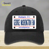 George Washington Fan Novelty License Plate Hat Unconstructed Cotton / Black