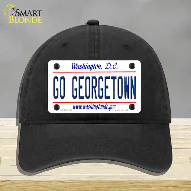 Go Georgetown Novelty License Plate Hat Unconstructed Cotton / Black