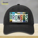 Broncos Strip Art Novelty License Plate Hat Tag Unconstructed Cotton / Black