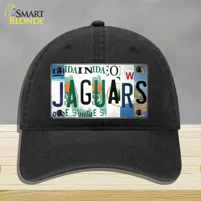 Jaguars Strip Art Novelty License Plate Hat Tag Unconstructed Cotton / Black