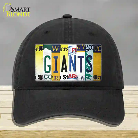 Giants Strip Art Novelty License Plate Hat Tag Unconstructed Cotton / Black