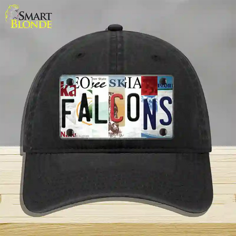 Falcons Strip Art Novelty License Plate Hat Tag Unconstructed Cotton / Black