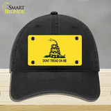 Dont Tread On Me Yellow Novelty License Plate Hat Unconstructed Cotton / Black