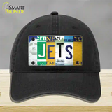 Jets Strip Art Novelty License Plate Hat Tag Unconstructed Cotton / Black