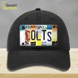 Colts Strip Art Novelty License Plate Hat Tag Unconstructed Cotton / Black