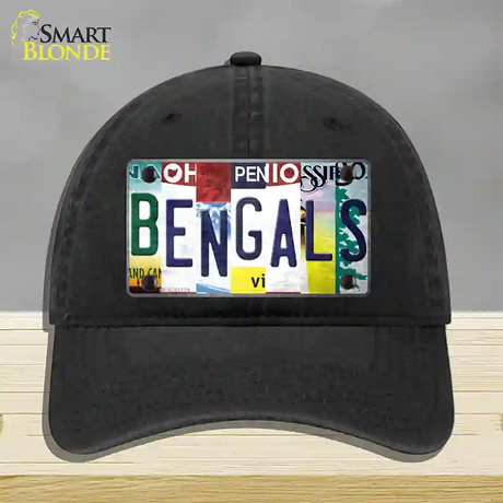 Bengals Strip Art Novelty License Plate Hat Tag Unconstructed Cotton / Black