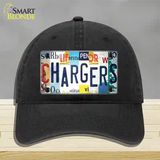 Chargers Strip Art Novelty License Plate Hat Tag Unconstructed Cotton / Black