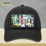 Diamondbacks Strip Art Novelty License Plate Hat Tag Unconstructed Cotton / Black