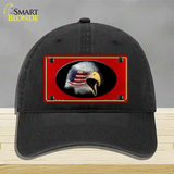 American Flag Eagle Red Novelty License Plate Hat Unconstructed Cotton / Black