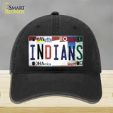 Indians Strip Art Novelty License Plate Hat Tag Unconstructed Cotton / Black