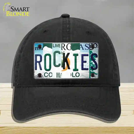 Rockies Strip Art Novelty License Plate Hat Tag Unconstructed Cotton / Black