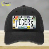 Tigers Strip Art Novelty License Plate Hat Tag Unconstructed Cotton / Black