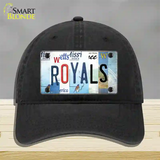 Royals Strip Art Novelty License Plate Hat Tag Unconstructed Cotton / Black