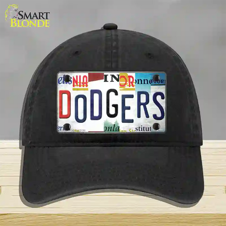 Dodgers Strip Art Novelty License Plate Hat Tag Unconstructed Cotton / Black