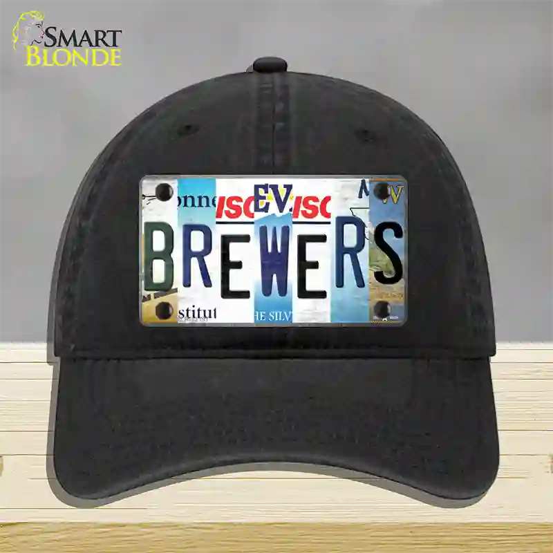 Brewers Strip Art Novelty License Plate Hat Tag Unconstructed Cotton / Black