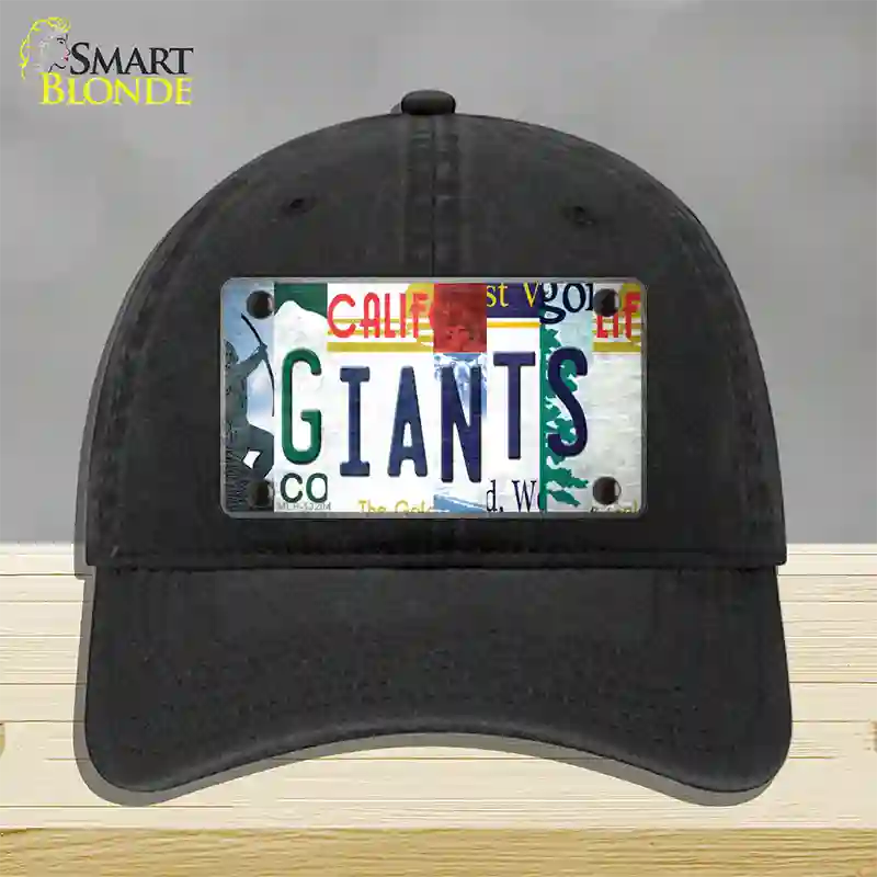 Giants Baseball Strip Art Novelty License Plate Hat Tag Unconstructed Cotton / Black